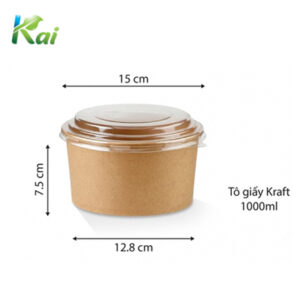 Tô giấy kraft 1000ml / bát giấy kraft 1000ml