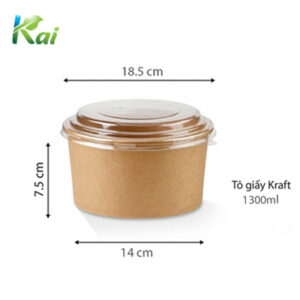 Tô giấy kraft 1300ml / bát giấy kraft 1300ml