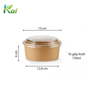 Tô giấy kraft 750ml / bát giấy kraft 750ml