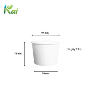 Bát tô giấy trắng 13oz