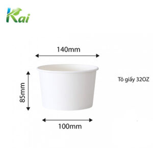 Bát tô giấy trắng 32oz