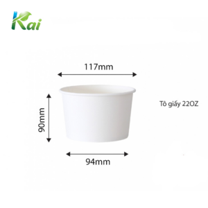Bát tô giấy trắng 22oz