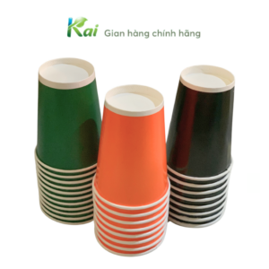 LY GIẤY MÀU, size 12oz (360ml), ly giấy chịu nhiệt, ly giấy dùng 1 lần, ly giấy sinh nhật, ly giấy giá rẻ