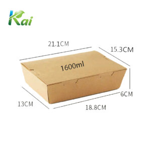 Hộp giấy kraft nắp gập 1600ml