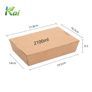 Hộp giấy kraft nắp gập 2100ml