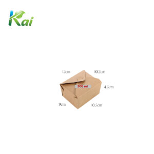 Hộp giấy kraft nắp gài 500ml