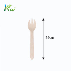 Muỗng kiêm nĩa gỗ 16cm